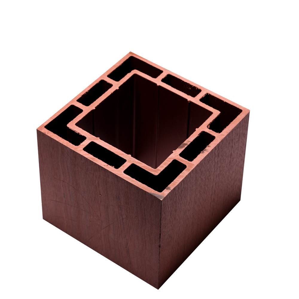 Wood look solid Square WPC plastic fence